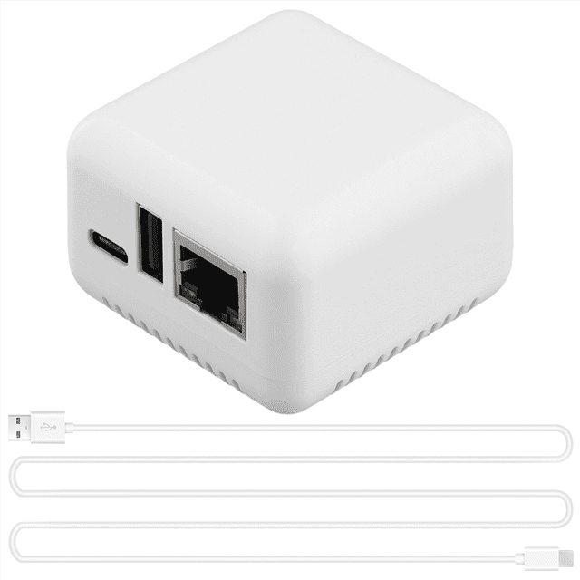 P330 Mini Print Server USB 2.0 Cable Connection Easy Printing,Mini NP330 Cloud Printing Print Server