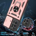 thumbnail image 5 of Compatible with Samsung Galaxy S20 Plus Case,S20 Plus Case with HD Screen Protector with Slide Camera Cover, 360°Rotation Ring Kickstand [Military Grade] Case for Galaxy S20+ Plus, Rose Gold, 5 of 15