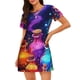 thumbnail image 1 of Balery Colorful Potion Bottles Magic Camisón de manga corta con cuello redondo para mujer, cómodo y elegante., 1 of 6