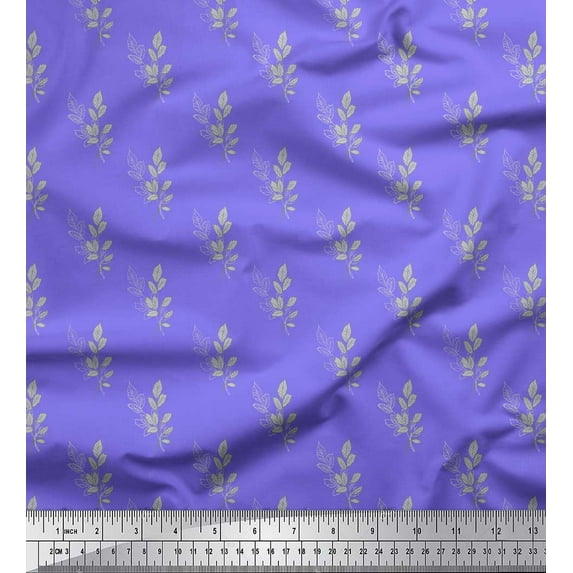 Soimoi Purple Moss Georgette Fabric Rose Leaves Fabric Prints By Yard 44 Inch Wide