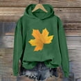 thumbnail image 2 of WEAIXIMIUNG Sweatshirts Col Rond Graphique Surdimensionné pour Femmes et Hiver Mode Action de Grâce Jaune Imprimé Feuille d'Érable à Capuche, 2 of 3