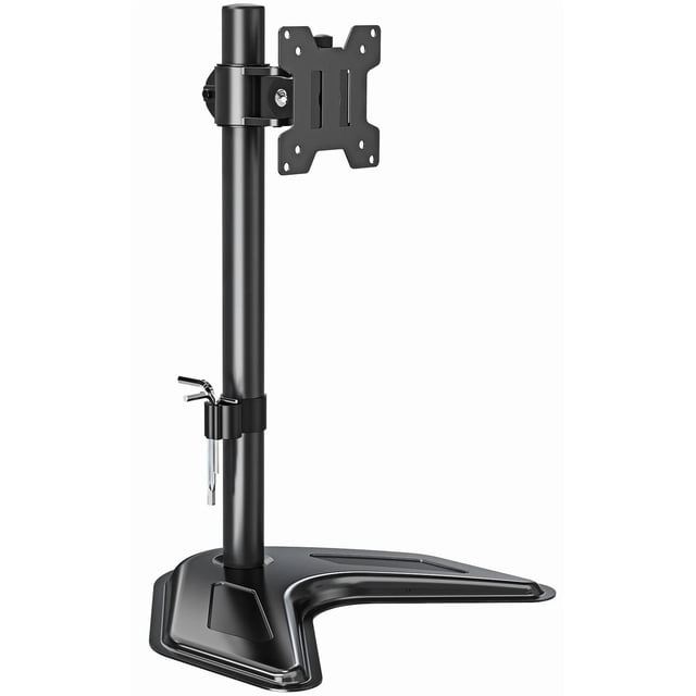 Soporte de Monitor Individual MOUNTUP Negro con Altura Ajustable y Rotación para Pantallas de Ordena