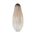 thumbnail image 2 of Wig Long Straight Middle Parted Full Wig Female Golden Gradient Synthetic Hair, wig for Women, 2 of 9