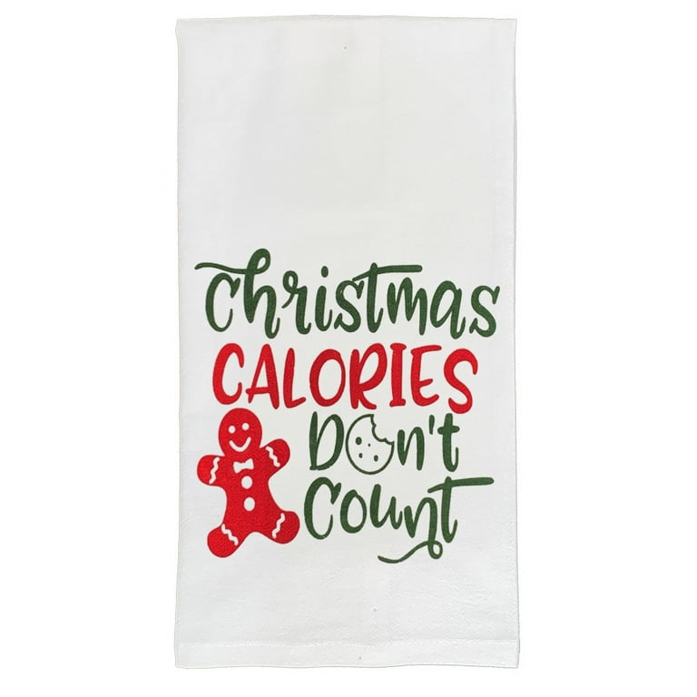 fillURbasket Fun Christmas Kitchen Towels Set Cotton Cute Xmas Dish Towels  6 Pack with Funny Sayings Holiday Flour Sack Kitchen Towels for Dish Drying