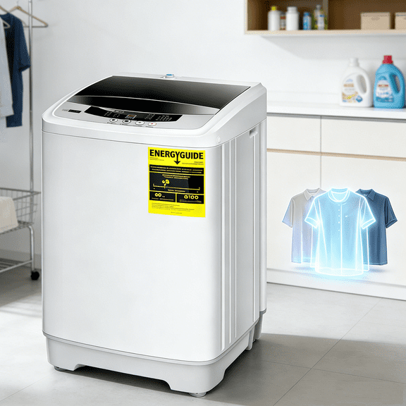 VIVOHOME Full-Automatic Washing Machine with Built in Drain Pump Spin Dryer, 1.32cu.ft 13 lbs Capacity