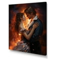 thumbnail image 2 of Designart "Romantic Dance Amour Couple II" People Canvas Wall Art - Traditional Yellow Romantic Portrait Hallway Wall Art Decor, 2 of 6
