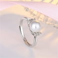 thumbnail image 2 of Guodhu Cubic-Zirconia Pearl Solitaire Ring for Women Birthday, Engagement, Anniversary, Wedding,Mothers Day Jewelry Gift for Women Teen Mom, 2 of 7