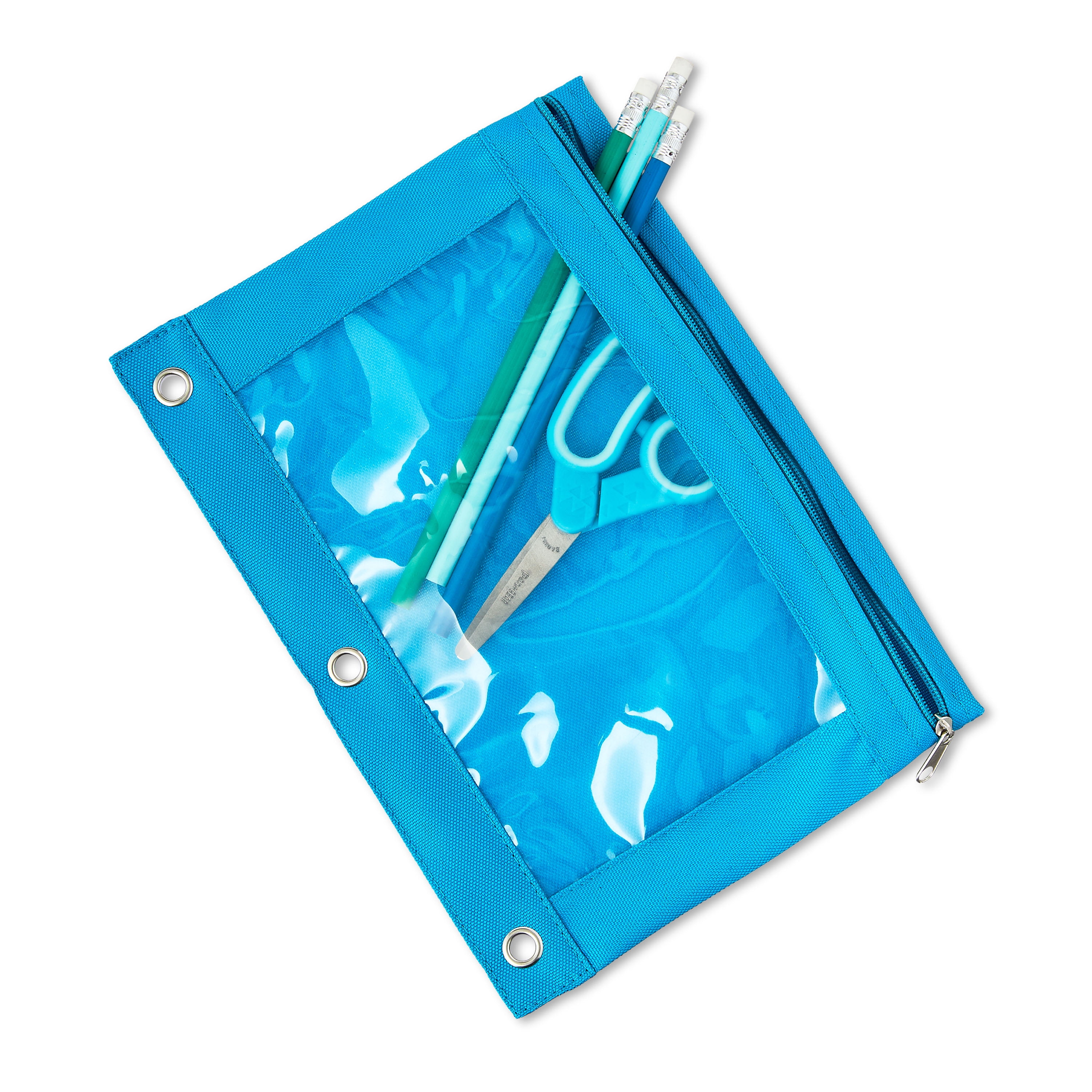 Pen + Gear Blue Solid Polyester Zipper Binder Pouch