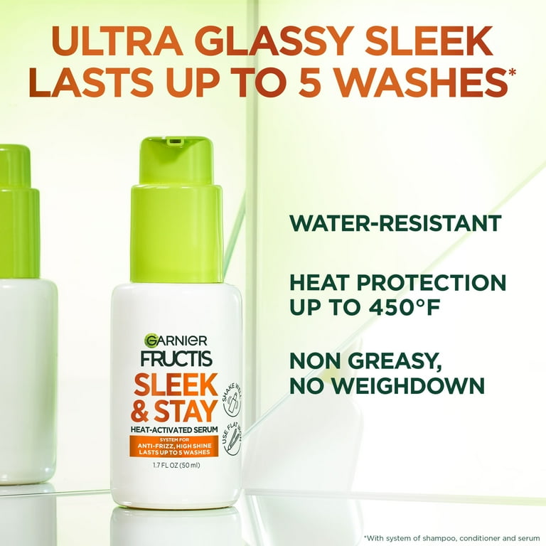 Garnier Fructis Sleek & Shine Sleek and Stay, for Frizzy and Dry Hair, Pump, 1.69 fl oz