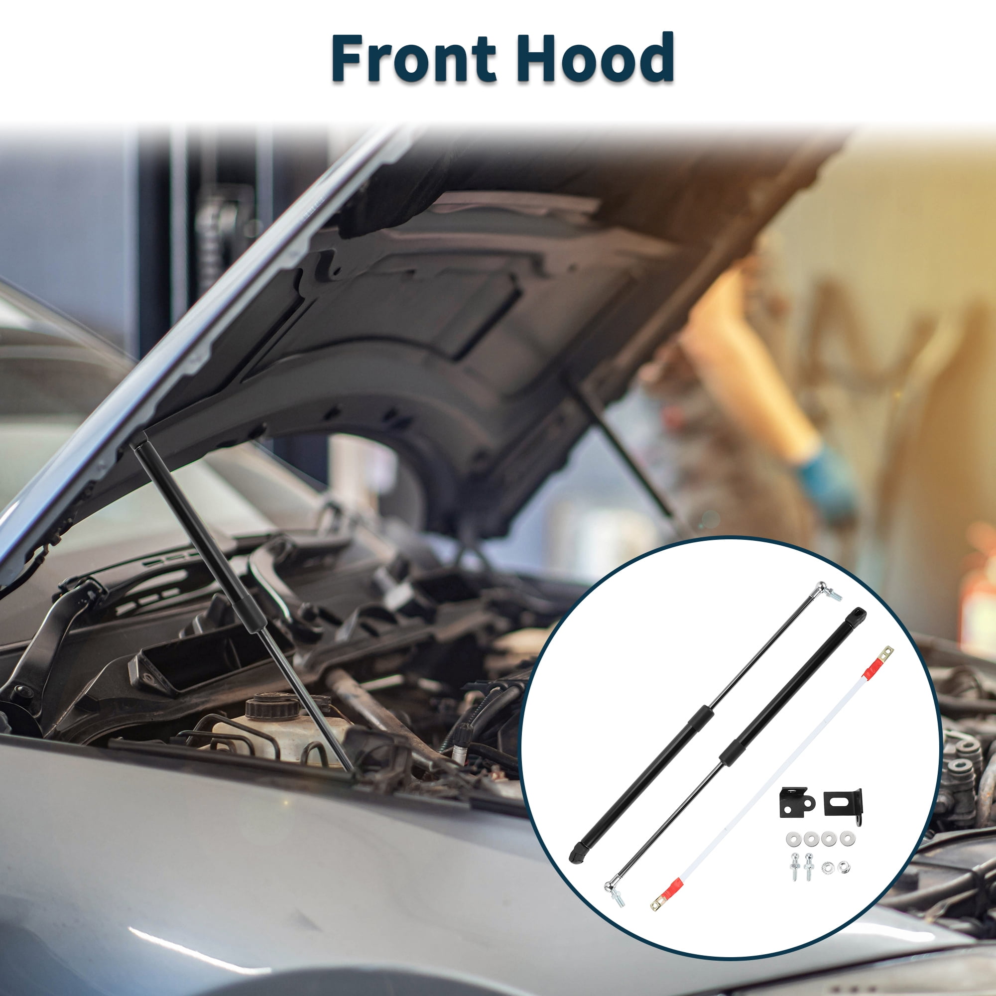 Unique Bargains 2Pcs Front Hood Lift Supports for Mazda 6 Atenza 2012-2024 Sedan Black