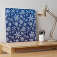 thumbnail image 4 of Ships Next Day Canvas Wall Art 16"x16", Blue Christmas Wood Framed Canvas Print Painting, Xmas Snowflake White Ready to Hang Picture Wall Decor for Home Bedroom Kitchen Office, 4 of 9