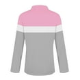 thumbnail image 7 of Otntypg Long Sleeve 1/4 Zip up Tunic Shirts for Women Casual Striped Color Block Print Lapel Collared V Neck Pullover Blouse Light Gray L, 7 of 7