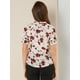 thumbnail image 5 of Blusa Floral Allegra K Cuello Con Volantes Manga Corta Casual Top Para Mujer Beige L, 5 of 6