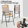 thumbnail image 4 of Topcobe 3 Pieces Outdoor Bistro Set with 2 Folding Chairs, Patio Sectional Furniture Set with for Backyard, Beige, 4 of 8