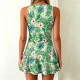 thumbnail image 6 of Minjewel Women Independence Day Printed Split Tankini Swimsuit Vacation Bathing Suit, Army Green L, 6 of 6