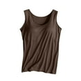 thumbnail image 2 of ALLLIST Trendy Tops for Women 2024 Brown Basic Crew Neck Solid Sleeveless Tank Tops Camisole Tops for Women S, 2 of 3
