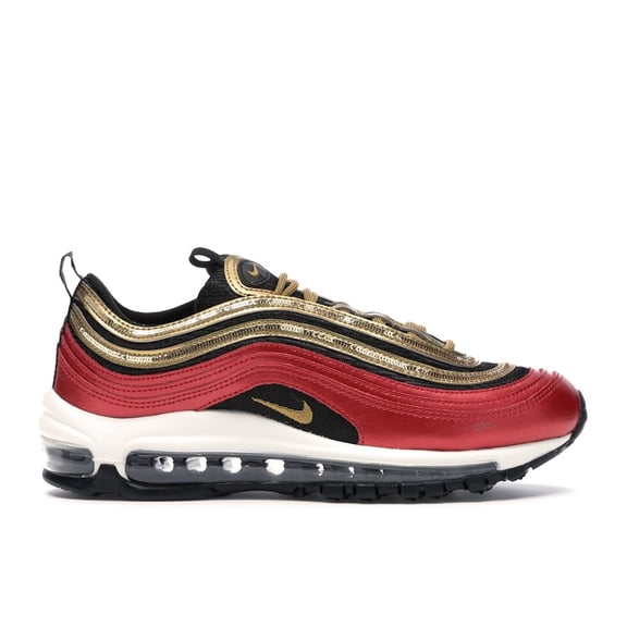 Nike Women's Air Max 97 Red Gold Sequin Running Shoes, from StockX