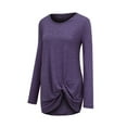 thumbnail image 3 of DYMADE Women Solid Plus Size Long Sleeve Fashion T-shirt Top, 3 of 4