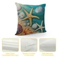 thumbnail image 4 of RUIYC Throw Pillow Covers Starfish and Seashell Summer Beach in Sea Caribbean Decor Pillow Cases Home Decorative Square Pillowcases, 4 of 5