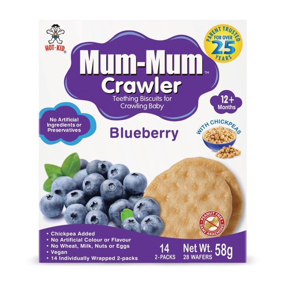 Mum-Mum Biscuits de Dentition pour Bébé Qui Rampe pour Bébé Qui Rampe - Saveur de Bleuet