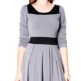 thumbnail image 4 of Evanese Women's Casual Two Tone Long Sleeve Knee Length A Line Day Dress, 4 of 4