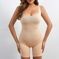 thumbnail image 2 of Defitshape Women's Bodysuit Shapewear Postpartum Body Shaper One Piece Breathable Spandex Mid Thigh Slim Shapewear Shorts Nude XX-Large, 2 of 4