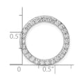 thumbnail image 4 of 14k White Gold 1 carat Lab Grown Diamond VS+ F+ Circle Chain Slide Pendant, 4 of 4