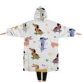 thumbnail image 2 of Oversized Wearable Blanket Hoodie,Dachshund Sport Sherpa Blanket Hoodie with Super Pockets,Super Warm Fuzzy Pullover for Women & Men, 2 of 6