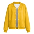 thumbnail image 6 of VIPOIN Kids Varsity Jacket, Snap Button Long Sleeve Bomber Coat with Ribbed Collar, Casual Outerwear, 6 of 6