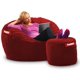 thumbnail image 1 of Puff Cama Individual 2 en 1 con Taburete Baggy Rojo 100 x 180 cm, 1 of 3