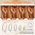 thumbnail image 3 of APSVO 18K White Gold Plated Simulated Diamond Hoop Earrings for Women S925 Sterling Silver Post Hypoallergenic Earrings Birthday Graduation Jewelry Gifts Teen Mom Her Wife Adults Ideas, 3 of 7