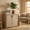 Natural Brown, variant on LEDREM Boho Buffet Cabinet, Sideboard Storage with Rattan-Look Doors, Adjustable Shelf, Rounded Corners, for Kitchen Dining Room, Oak Beige