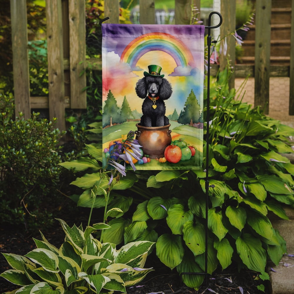 Black Poodle St Patrick's Day Garden Flag 11.25 in x 15.5 in