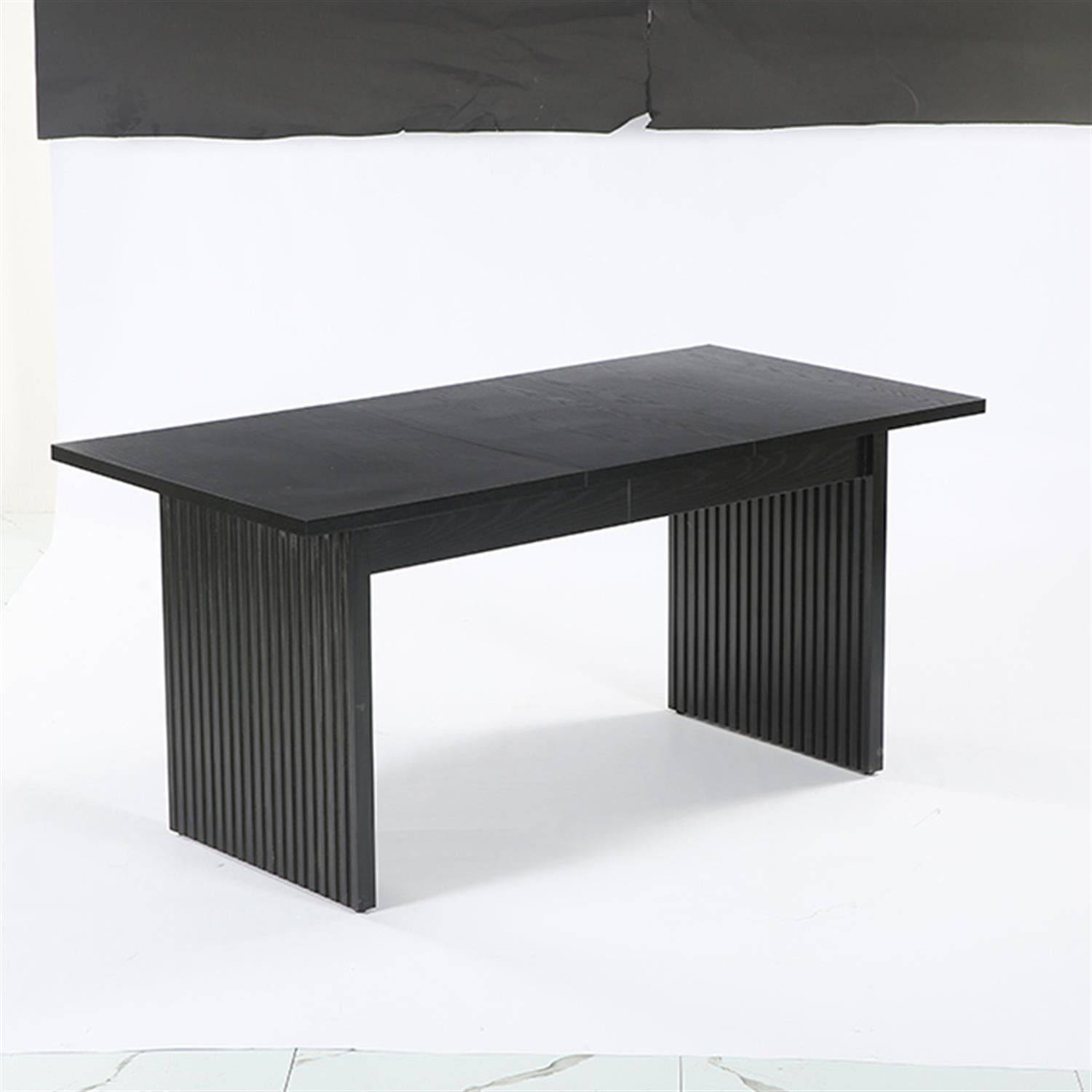 Demi Bonn 63" Modern Conference Table, Wood Meeting Room Table, Home Office Desk Writing Table for Living Room, Bedroom, Black