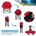 thumbnail image 5 of Costway Oversized Folding Padded Camping Moon Saucer Chair Bag Outdoor Fishing Red, 5 of 9