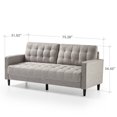 thumbnail image 3 of Zinus Benton Traditional Modern 3-Seater Upholstered Sofa Couch, Soft Grey, 3 of 10