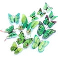 thumbnail image 1 of LAICAIW OPSEAM Butterfly Wall Decor 24/48 PCS, 3D Butterflies Stickers for Party Decorations with Magnets (Green, 24), 1 of 7