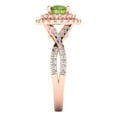 thumbnail image 3 of 1.3125 ct Round Cut Natural Peridot Solitaire with Accents Engagement Ring for Women in 18K Rose Gold, 3 of 5