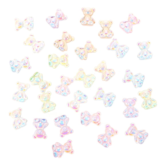 ETHZZLE 30Pcs Resin Charms Assorted Color Simple Design Keychain Accessories