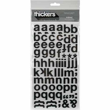Craft Foam Stickers - American Crafts Thickers Foam Letter Stickers, Subway Black