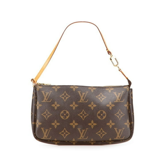 Pre-Owned Louis Vuitton Monogram Pochette Accessory Pouch M51980 Brown Leather... (Fair)