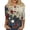 Red, variant on Women's 4th of July Crew Neck 3/4 Length Sleeve Top with Star Print Loose Fit Pattern T Shirt Red XL
