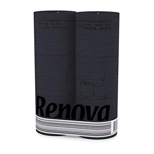 Papel higiénico Renova de 3 capas, negro suave, 140 hojas