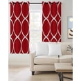 thumbnail image 2 of Red Abstract Blackout Curtains 84 Inches Long for Bedroom, Modern White Geometric Twisted Art Thermal Insulated Room Darkening Black Out Window Curtain Panels Grommet Drapes for Living Room, 2 of 8
