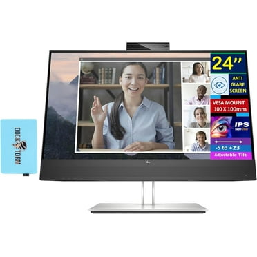 HP E24mv G4 FHD IPS Monitor with 5ms Response Time, Anti Glare, Flicker Free, Built-in Speakers, Displayport, HDMI & Dockztorm USB Port Expander, Black/Silver (169L0AA#ABA - 2025 Latest Model)