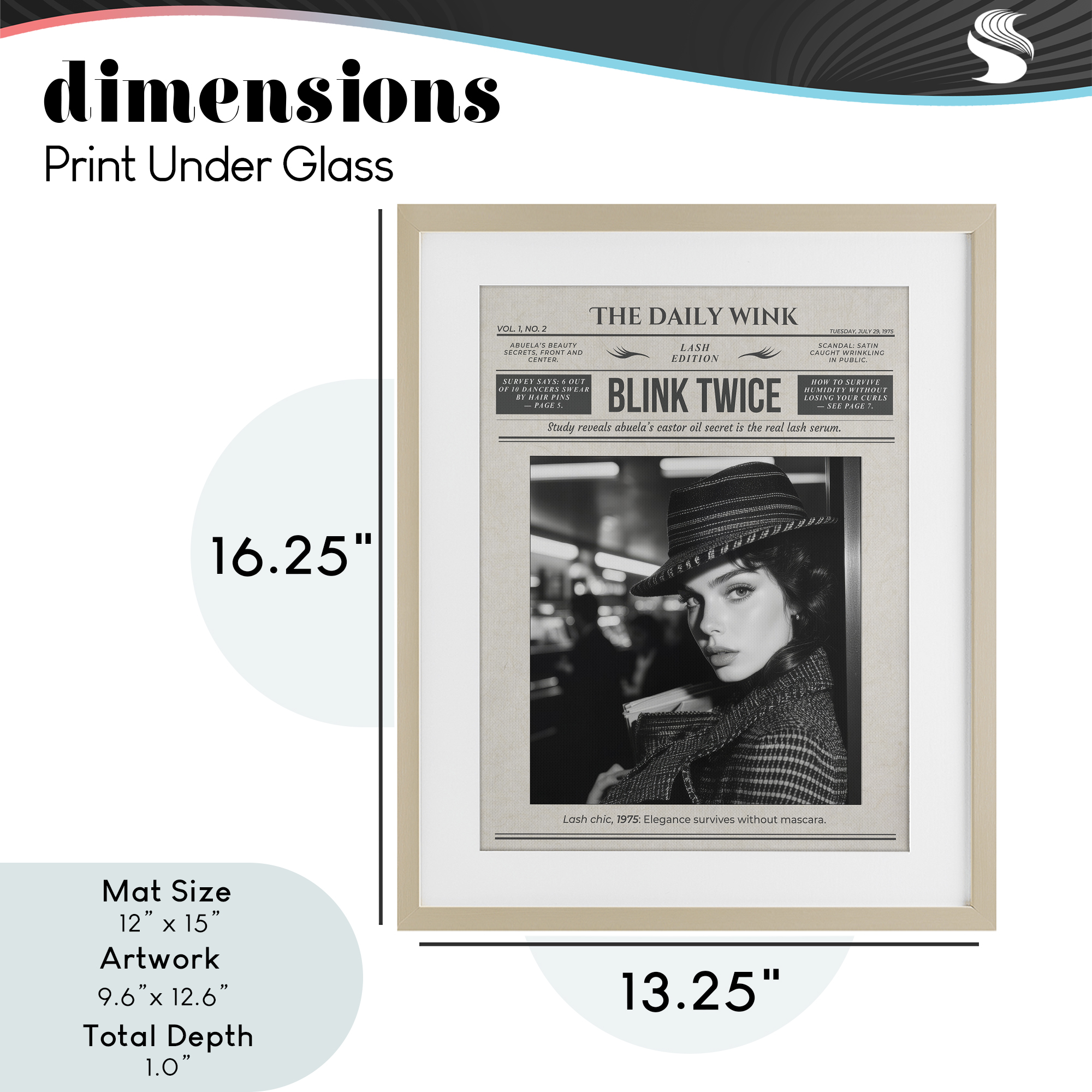 The Daily Wink Magazine Birch Framed Print Under Glass, design by A Barefoot Stylist