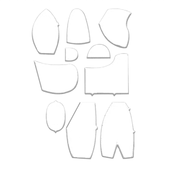 Memory Bear Template Ruler Set, 10 PCS Memory Bear Template Ruler Set Suitable for 10-Inch Bear Template