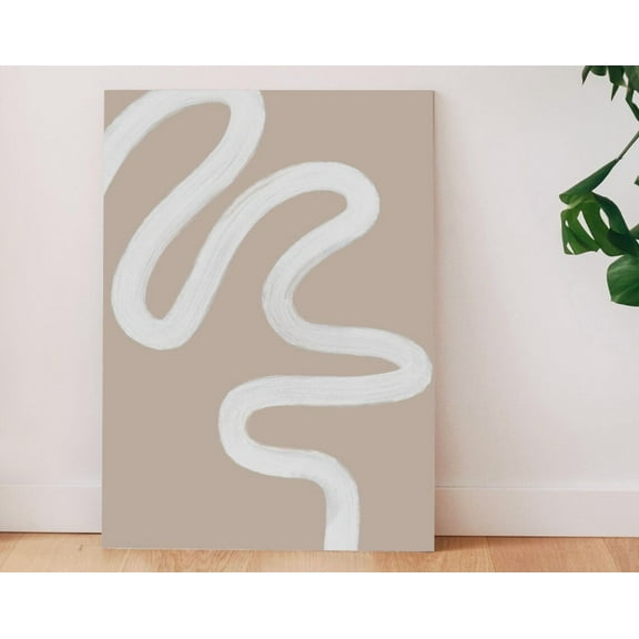 Minimalist Abstract Wall Art Print, Neutral Beige And White Line Art, Modern Home Decor, Abstract Art, Contemporary Art Print Wall Art, Modern Wall Decor, 8x12 UNFRAMED