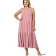thumbnail image 2 of Zenana's Women & Plus Round Neck Sleeveless A-Line Ruffle Tiered Casual Sun Maxi Dress, 2 of 3