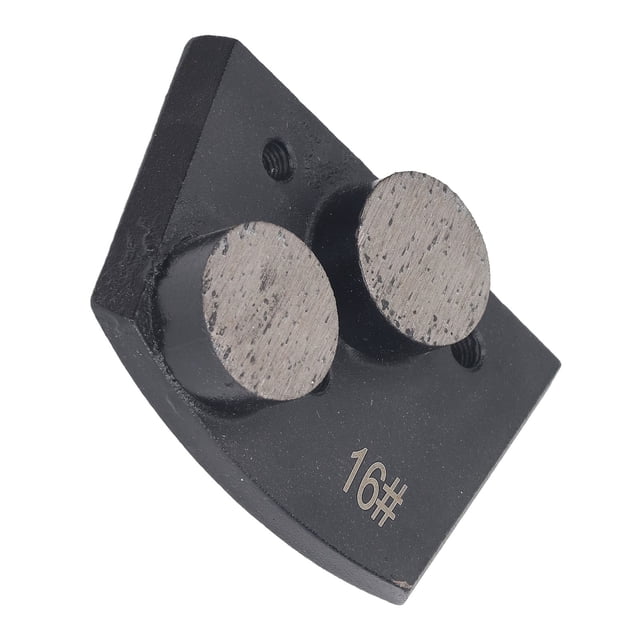 piezas de zapatos de pulido de diamante, 2 dientes cilíndricos, bloque de pulido para pulido de hormigón, eliminación de pintura, grano 16 negro
